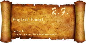 Regius Fanni névjegykártya