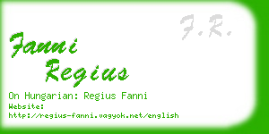 fanni regius business card